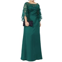 Long Sleeve Lace Top Plus Size Mother of the Bride Dress Floor Length Long Column Women Formal Evening Gowns Mother of Groom
