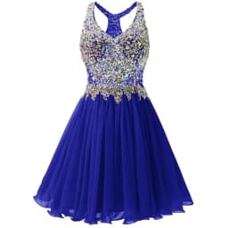 Chiffon A Line Beading Crystals Knee Length Bridesmaid Dresses Evening Formal Prom Wedding Party Homecoming Birthday Cocktail