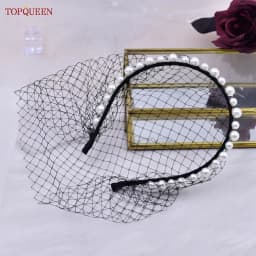 TOPQUEEN VA12 Wedding Mesh Veil Multiple Styles Birdcage Veil with Rhinestones Detachable Blusher Bachelorette Party Accessories