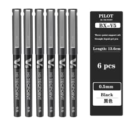 4/6/12 Japan Pilot BX-V5 Gel Pen Hi Tecpoint Straight Liquid Color Ink Cute Stationery 0.5mm Signature Pen School Supplies