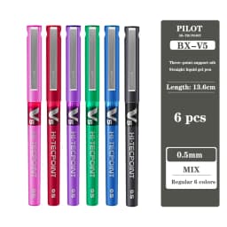 4/6/12 Japan Pilot BX-V5 Gel Pen Hi Tecpoint Straight Liquid Color Ink Cute Stationery 0.5mm Signature Pen School Supplies
