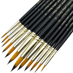 Premium 12-Piece Artist Paint Brush Set - Ultra-Durable Nylon Bristles for Acrylic, Watercolor, Oil & Body Painting