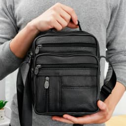 Shoulder Bag Men Small Crossbody Backpack Shoulder Bag with Adjustable Shoulder Straps PU Leather/Oxford Cloth Chest Bag Daypack