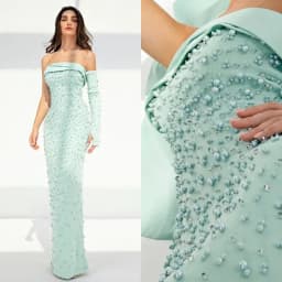 Customized Straight Tube Long Skirt, Decorative Bead, One Collar, Luxurious And Low-key, Beautiful Unique Design, Carefully Sele