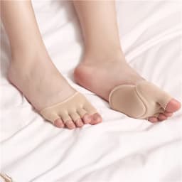 Women Sponge Half Palm Anti-Slip Lining Socks Soft Open Toe Heelless Liner Invisible Forefoot Cushion Cotton Foot Pad Dropship