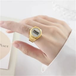 The New Electronic Watch Can See The Time Creative Ring Finger Watch Simple Men And Women Ring Watch