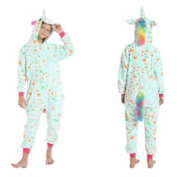 Kawaii Girls Pajamas Winter Purple Unicorn Onesie Hooded Plush Kigurumi Jumpsuit Blanket Sleeper Warm Overall Kids Nightwear Pjs