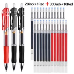 43 PCS Gel Pens & Refills Set Stationery Kawaii Writing Pen Black/Red/Blue Ink 0.5 mm Blue Ballpoint Pen Office School Supplies