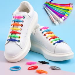 12pcs Laceless Silicone Elastic Laces Rubber No Wash Laces Adult Kids Lazy Lace Free Laces One Size Versatile Fits Most Shoes