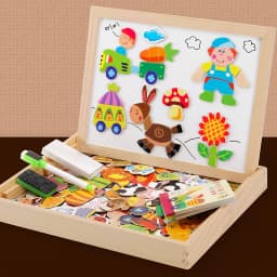 100+Pcs Wooden Multifunction Children Animal Puzzle Writing Magnetic Drawing Board Blackboard Learning Education Toys For Kids