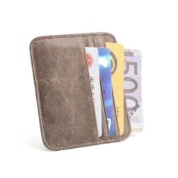 Genuine Leather Card Holder - Thin Wallet for ID/Bank/Credit Cards, Compact Cash & Bus Card Case (RFID Protection)