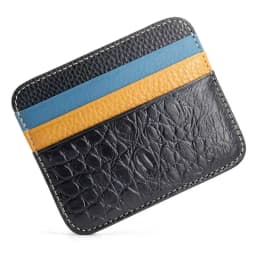 Genuine Leather Card Holder - Thin Wallet for ID/Bank/Credit Cards, Compact Cash & Bus Card Case (RFID Protection)