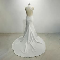 Satin Mermaid Wedding Dress Deep V Lace Open Back Chapel Train Bridal Gown Custom Plus Size Beach Wedding Vestido De Novia 2026