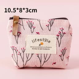 New Women Kids Canvas Coin Purse Floral Zipper Pouch Small Wallet Children Female Key Card Holder Mini Money Bag Gift