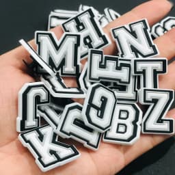 1Pcs Cartoon English Alphabet A-Z Letters PVC 3D Shoe Charms Garden Shoes Accessories Decoration Fit band Kids Gift