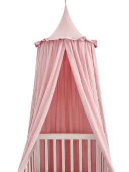 100% Cotton Crib Kids Room Deco Baldachin with Frill Bed Curtain Canopy for Nursery