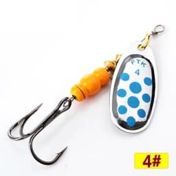 FTK Spinner Bait 4g/5g/7g/10g/14g Hard Spoon Bass Lures Metal Fishing Lures With Treble Hooks Fishing Tackle For Pike Fishing