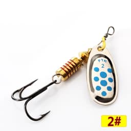 FTK Spinner Bait 4g/5g/7g/10g/14g Hard Spoon Bass Lures Metal Fishing Lures With Treble Hooks Fishing Tackle For Pike Fishing