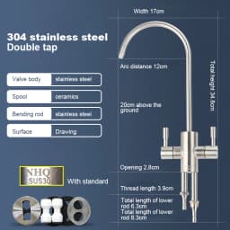 304 Stainless Steel Kitchen Water Faucet Chrome Plated 1/4 Inch Connect Reverse Osmosis Faucet For Drinking Water Purifier