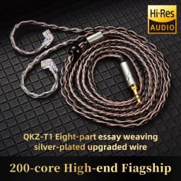 QKZ T1 Earphone Cable QDC Type Copper Silver-plated Upgrade Cable 3.5mm Wired Headphones For KZ ZSN PRO ZS10 pro EDX TRN CCA