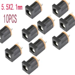 10PCS DC Connector 5.5x2.1mm 3.5x1.3mm DC Power Plug Male Female Jack Socket Nut Panel Mount DC Power Adapter Connectors 5.5*2.1
