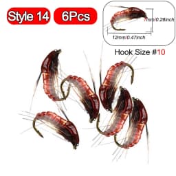 5Pieces Brass Beadhead Peacock Herl Buzzer Fly Ice Fishing Fly Lure Jig Nymph Larvea for Trout Perch Bluegill Fishing