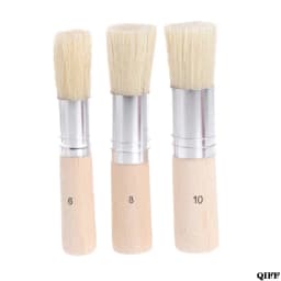 3Pcs Wooden Stencil Bristles Brushes Set Template Round Head For Oil Painting Watercolor Painting Project DIY Art Craft Project