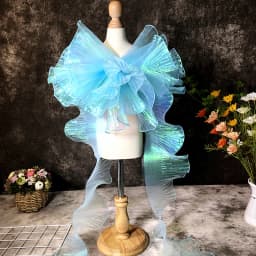 1 Yard Christmas Tree Christmas Holiday Decoration Laser Gradient Mermaid Pleated Floral Lace Wedding Decor Fabric 15CM Wide