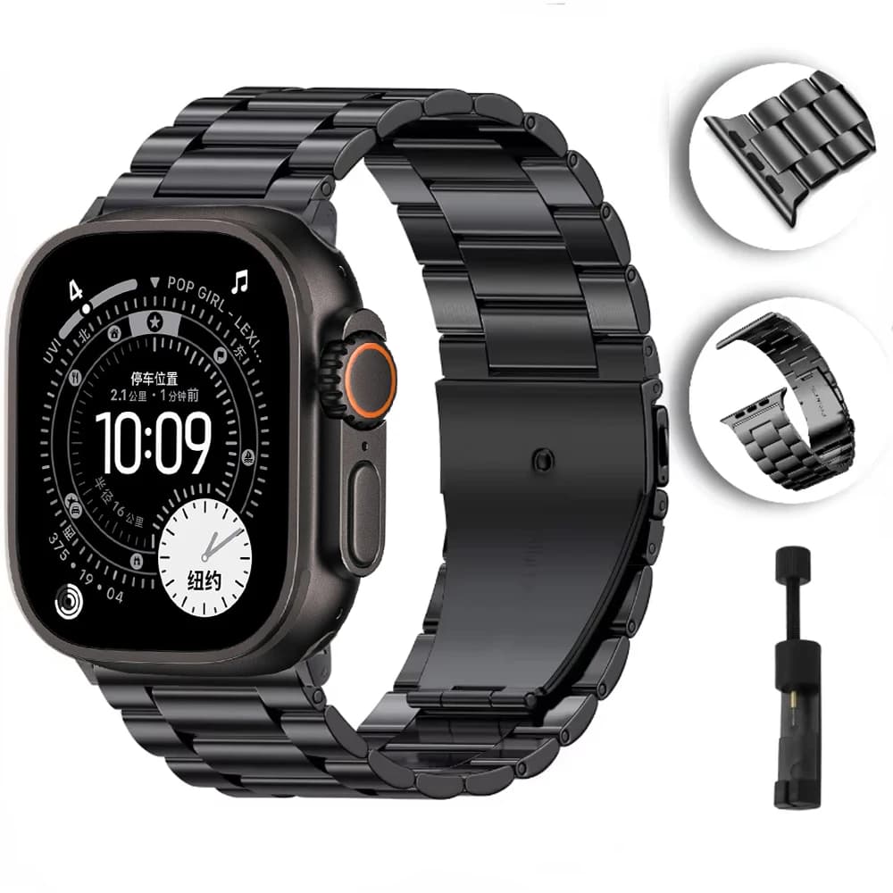 Metal Strap for Apple Watch 12 11 10 46mm 42mm Ultra 4/3/2 49mm Stainless Steel Wristband for IWatch 9 8 7 6 5 SE 45mm 41mm 44mm