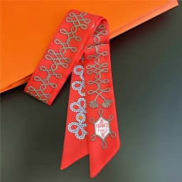 Fashion Women Hair Scarf 2024 New Brand Design Luxury Silk Scarf Fashion Print Headband Skinny Bag Scarves Neckerchief