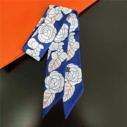 Fashion Women Hair Scarf 2024 New Brand Design Luxury Silk Scarf Fashion Print Headband Skinny Bag Scarves Neckerchief