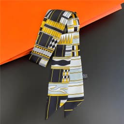 Fashion Women Hair Scarf 2024 New Brand Design Luxury Silk Scarf Fashion Print Headband Skinny Bag Scarves Neckerchief