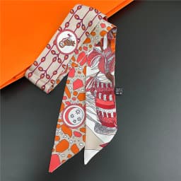 Fashion Women Hair Scarf 2024 New Brand Design Luxury Silk Scarf Fashion Print Headband Skinny Bag Scarves Neckerchief