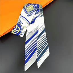 Fashion Women Hair Scarf 2024 New Brand Design Luxury Silk Scarf Fashion Print Headband Skinny Bag Scarves Neckerchief