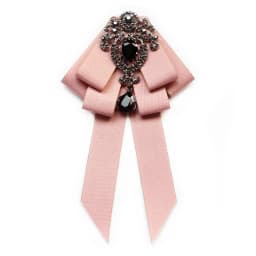 Mab Fashion Red Ribbon Bow Brooch Rhinestone Crystal Fabric Cloth Art Luxury Wedding Dress Pins And Brooches Gift For Women