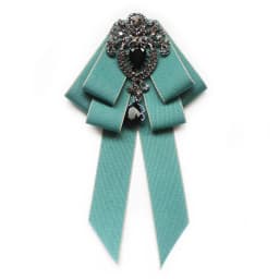 Mab Fashion Red Ribbon Bow Brooch Rhinestone Crystal Fabric Cloth Art Luxury Wedding Dress Pins And Brooches Gift For Women