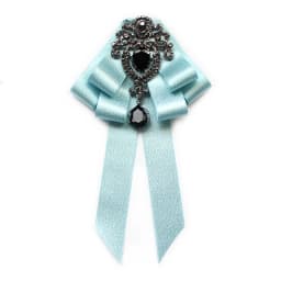 Mab Fashion Red Ribbon Bow Brooch Rhinestone Crystal Fabric Cloth Art Luxury Wedding Dress Pins And Brooches Gift For Women