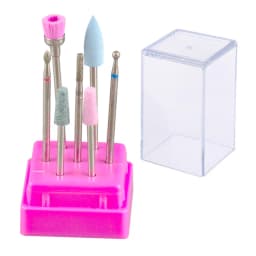 7pcs Nail Art Tungsten Steel Milling Cutter Set Ceramic Nail Drill Bit Electric Drill Nail Machine Pedicure Tool Accessories