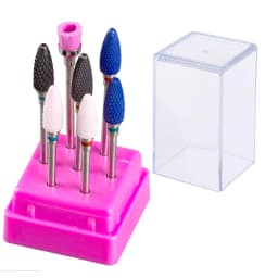 7pcs Nail Art Tungsten Steel Milling Cutter Set Ceramic Nail Drill Bit Electric Drill Nail Machine Pedicure Tool Accessories