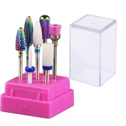 7pcs Nail Art Tungsten Steel Milling Cutter Set Ceramic Nail Drill Bit Electric Drill Nail Machine Pedicure Tool Accessories