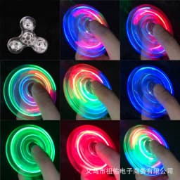 Crystal Luminous LED Light Fidget Spinner Hand Top Spinners Glow in Dark EDC Stress Relief Toys Kinetic Gyroscope for Children