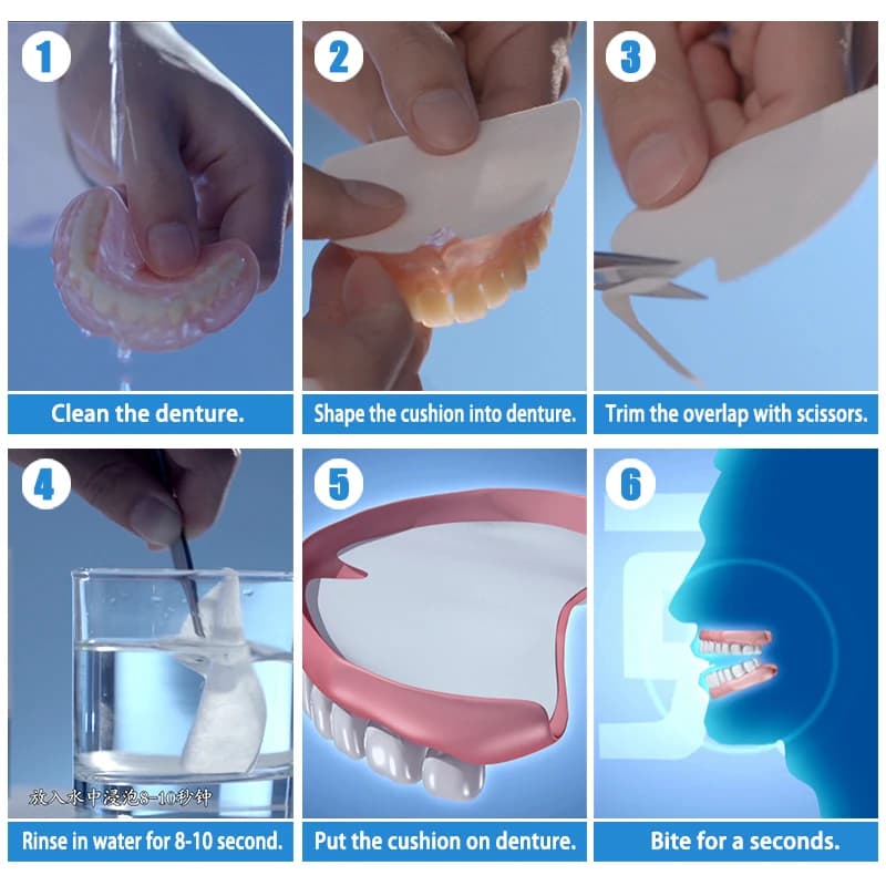Y-Kelin Denture Adhesive Cushion 30/90/150 Pads / Pack Lower Natural Strong All Day Hold Comfort Cushions