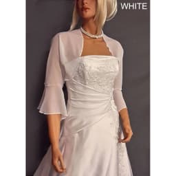 Chiffon Bolero Wedding Jacket 3/4 Bell Sleeve Shrug Wedding Wrap Bridal Cover Up Plus Size Women's Cape Custom made