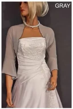 Chiffon Bolero Wedding Jacket 3/4 Bell Sleeve Shrug Wedding Wrap Bridal Cover Up Plus Size Women's Cape Custom made
