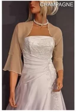 Chiffon Bolero Wedding Jacket 3/4 Bell Sleeve Shrug Wedding Wrap Bridal Cover Up Plus Size Women's Cape Custom made