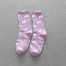 Socks Female Sky Blue Small Fresh White Cloud Student Sports Tide Socks Female Couple Hip-hop Skateboard Socks