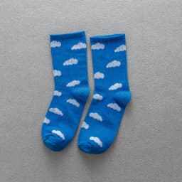 Socks Female Sky Blue Small Fresh White Cloud Student Sports Tide Socks Female Couple Hip-hop Skateboard Socks