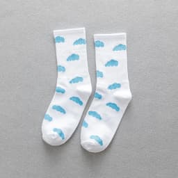 Socks Female Sky Blue Small Fresh White Cloud Student Sports Tide Socks Female Couple Hip-hop Skateboard Socks
