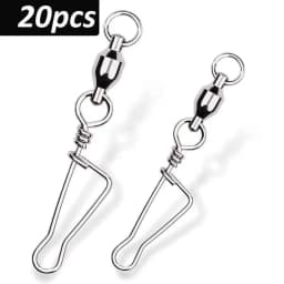 20pcs/bag Rolling Barrel Fishing Swivels T Shape Nice Snap Lure Connector Fishing Tackle Saltwater Emerillon Peche Pesca