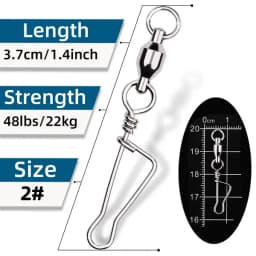 20pcs/bag Rolling Barrel Fishing Swivels T Shape Nice Snap Lure Connector Fishing Tackle Saltwater Emerillon Peche Pesca